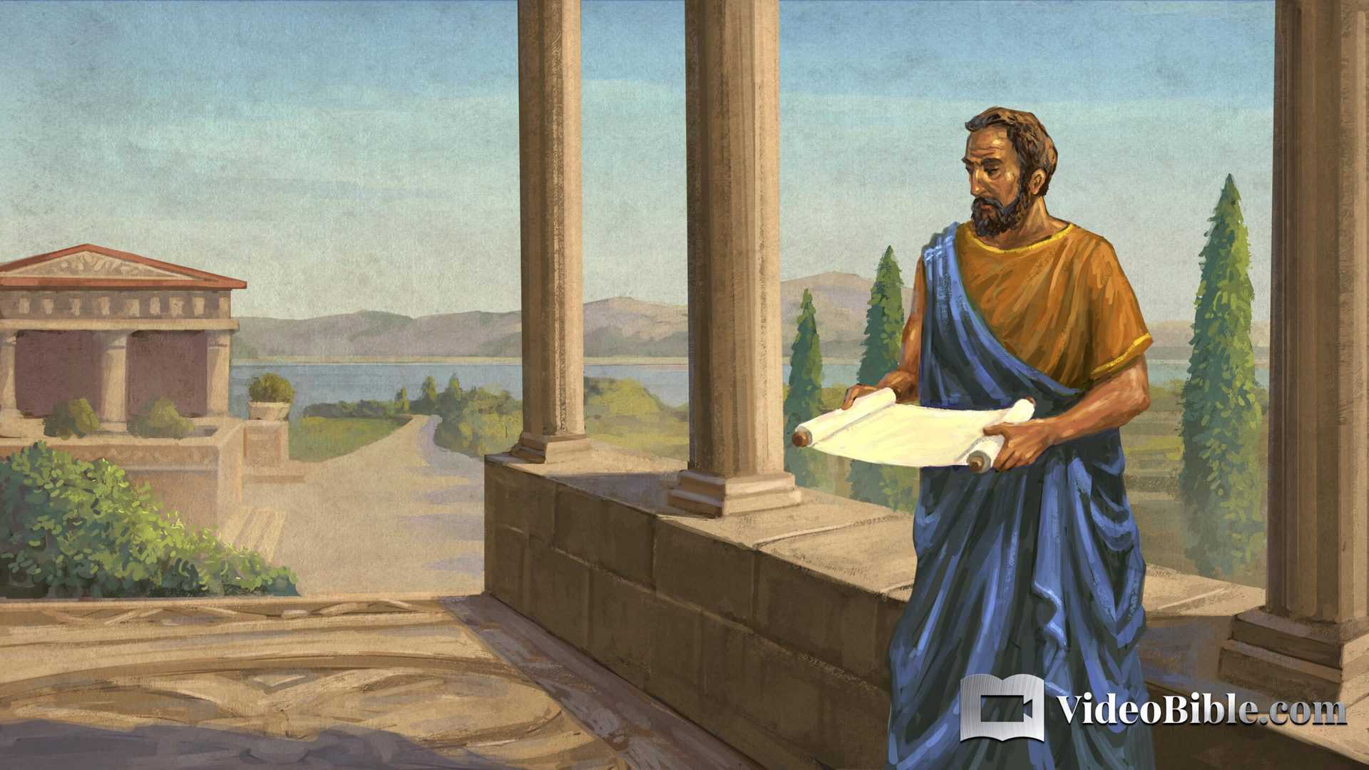 Philemon reading the letter from Paul