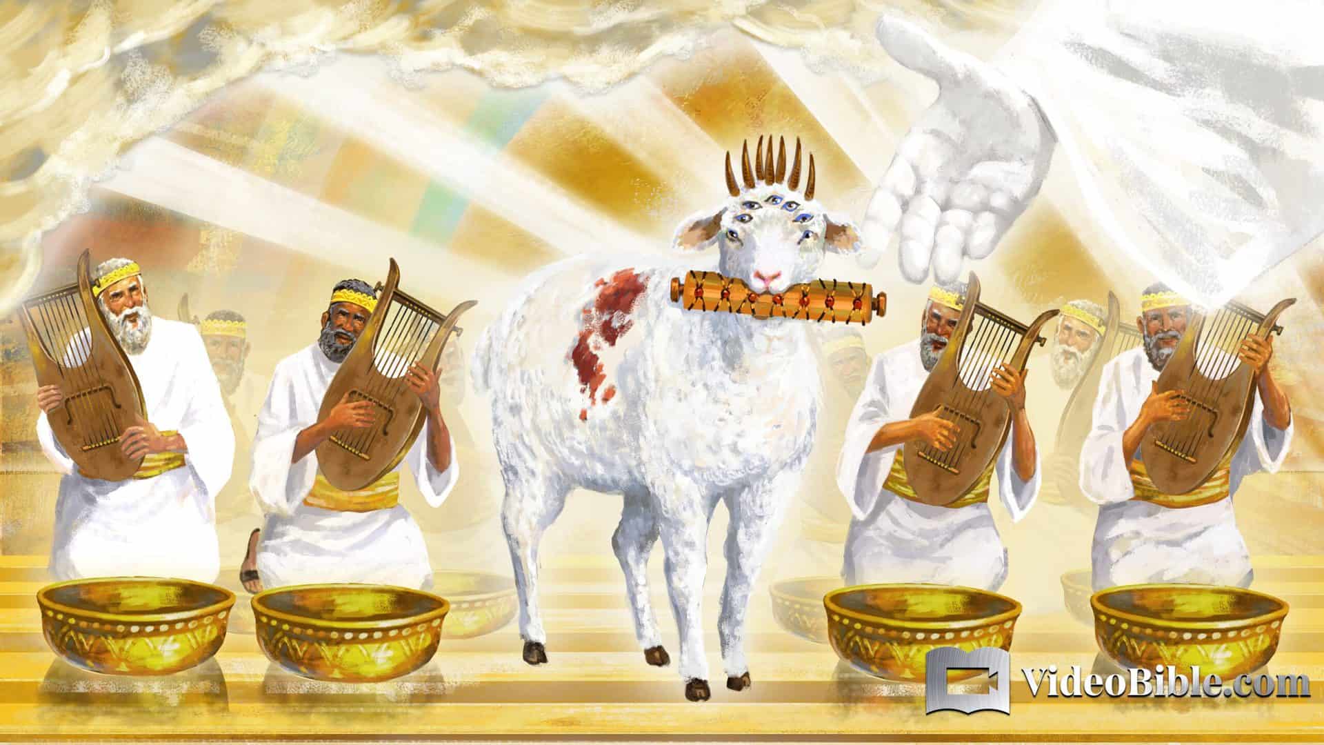 Lamb of God seven horns seven eyes golden prayer bowls incense
